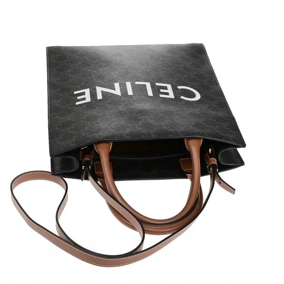 AUTHENTICITY GUARANTEED CELINE Logo Vertical Cabas 2Way Hand Tote Bag - Picture 6 of 15